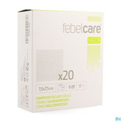 FEBELCARE MED1 STERIELE GAASKOMPRES 7,5X7,5CM 20X1