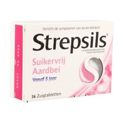 STREPSILS SUIKERVRIJ AARDBEIEN PAST 36