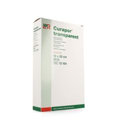 CURAPOR TRANSPARANT STERIEL 10CMX20CM 25 13104