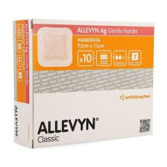 ALLEVYN AG VERBAND KLEVEND SILIC. 7,5X7,5CM 10