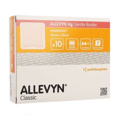 ALLEVYN AG VERBAND KLEVEND SILIC. 10X10CM 10