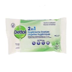 DETTOL 2IN1 HYGIENISCHE DOEKJES 12