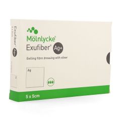 EXUFIBER AG GEL.FIBRE DRESSING STER 5 X 5CM 10