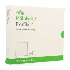 EXUFIBER GELLING FIBRE DRESSING STER 10 X 10CM 10