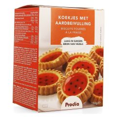 PRODIA GEVULDE KOEKJES AARDBEI 150G 5850 REVOGAN