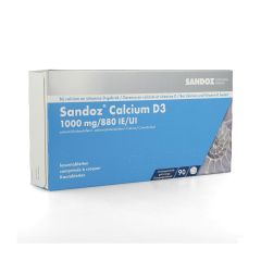 SANDOZ CALCIUM D3 KAUWTABLETTEN 90X1000 MG/880IE