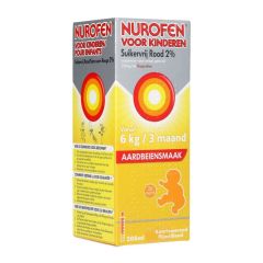 NUROFEN KIND SUIKERVRIJ AARDBEI 2 % 200ML