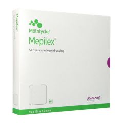 MEPILEX SCHUIMVERB SIL ABS STER 15X15CM 5 294300