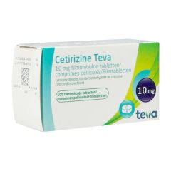 CETIRIZINE TEVA 10 MG FILMOMH TABL 100