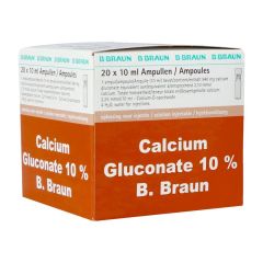 CALCIUM GLUCONAAT 10 % AMP 20X10ML