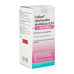CEDIUM CHLORHEXIDINI GLUC ALC 0,5% 125ML+AZORUBINE